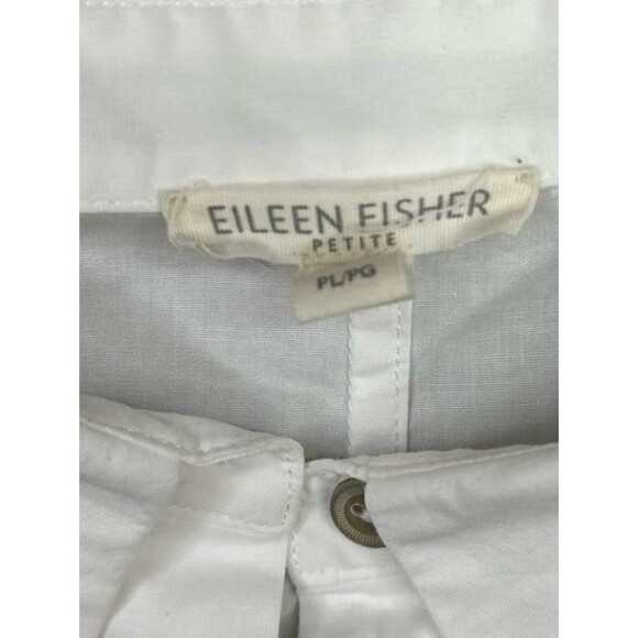 Eileen Fisher 168$ Petite large white button down short sleeve organic cotton - Picture 7 of 7